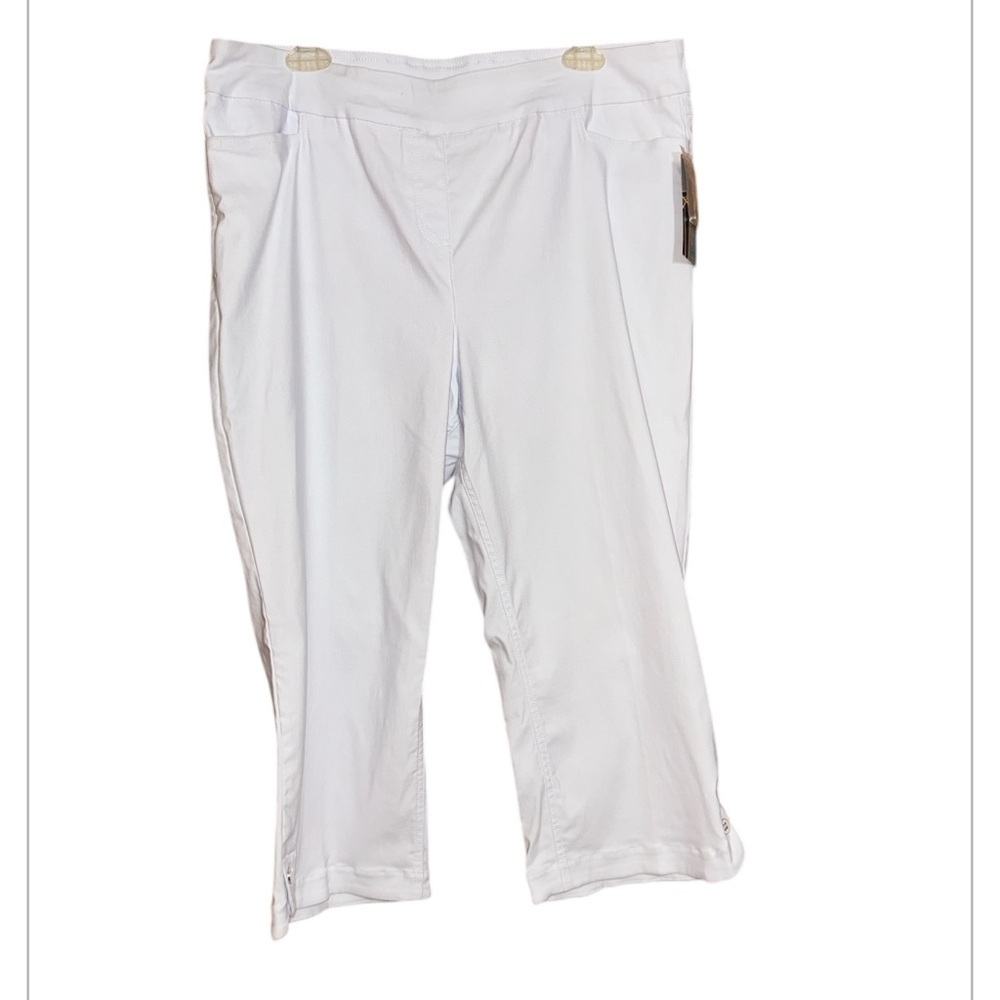 Slim Sation Multiples NWT white ankle tummy control pull on pants size 16